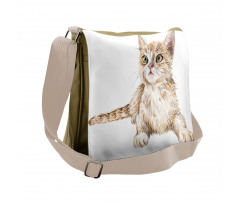 Hand Drawn Ginger Kitten Messenger Bag