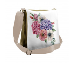 Hydrangea Mix Bouquet Art Messenger Bag