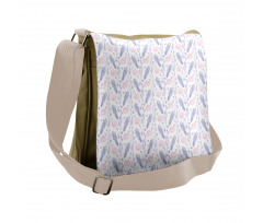 Lavender Floral Sketch Messenger Bag