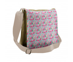 Grunge Flower Look Messenger Bag