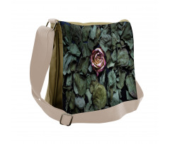 Rose Flower Dry Leaves Messenger Bag