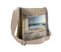 View of Sea Waves Rocks Messenger Bag