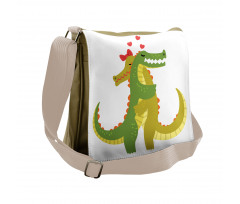 Romantic Couple Hugging Messenger Bag