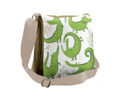 Reptiles and Floral Messenger Bag