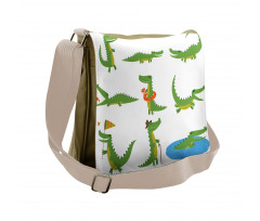 Happy Cartoon Characters Messenger Bag