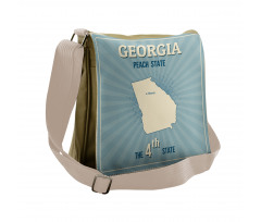 Typographic Map Pattern Messenger Bag