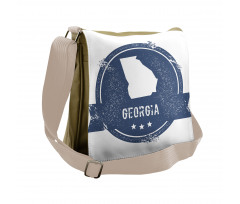 Grungy Map Silhouette Messenger Bag