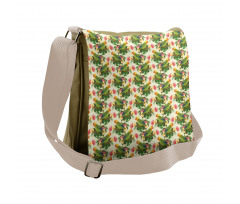 Tropical Floral Parrot Messenger Bag