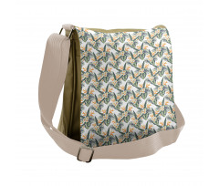 Exotic Leaves and Flower Messenger Bag