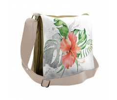 Grunge Watercolor Flower Messenger Bag