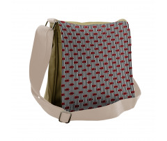 Stripes and Lips Messenger Bag