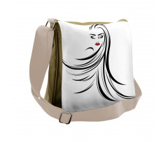 Long Straight Hair Messenger Bag