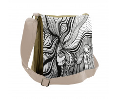 Surreal Striped Hair Messenger Bag