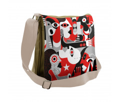 Human Faces Messenger Bag