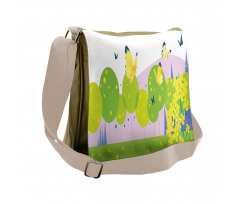 Forest Trees Spring Messenger Bag