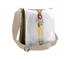 Hipster Style Animal Cartoon Messenger Bag