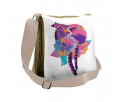 Abstract Madagascar Monkey Messenger Bag