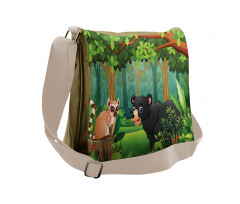 Wild Forest Life Bear Cartoon Messenger Bag