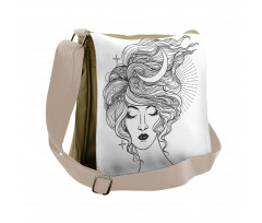 Modern Woman Starry Hair Messenger Bag