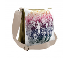 Celtic Floral Fairy Girl Messenger Bag