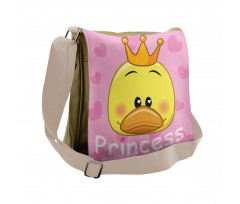 Princess Duck with Tiara Messenger Bag