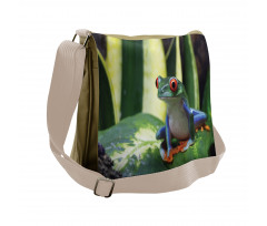 Exotic Vivid Animal on Leaf Messenger Bag