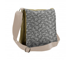 Romantic Bouquets Ink Pattern Messenger Bag