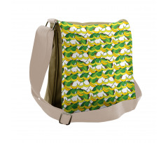 Tropical Fruit and Leaves Messenger Bag