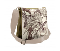 Bird Flowers Pattern Messenger Bag