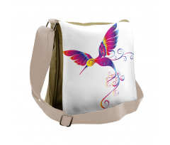 Feather Hummingbird Messenger Bag