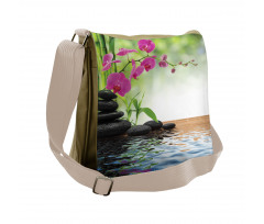 Bamboo Tree Orchid Stones Messenger Bag