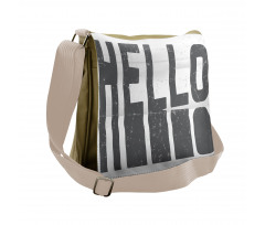 Hello Grunge Typography Art Messenger Bag