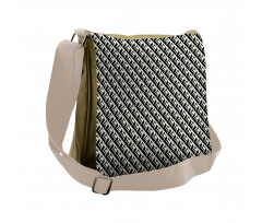 Monochrome Optical Geometric Messenger Bag