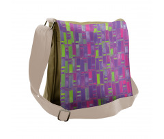 Abstract Distorted Cubes Messenger Bag