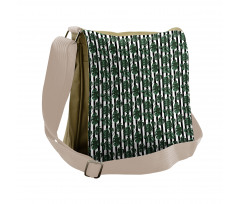 Monstera on Stripes Messenger Bag