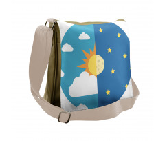 Day and Night Cartoon Messenger Bag