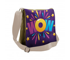 Fun Art Wow Lettering Stars Messenger Bag