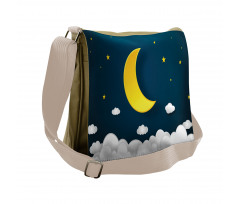 Half Moon Clouds and Stars Messenger Bag