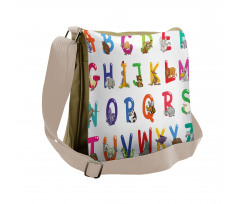 Education Cartoon Animals Messenger Bag