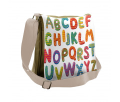 Funny Lettering Pattern Messenger Bag