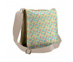 Irregular Letter Squares Messenger Bag