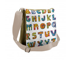 Funny Cats Letter Shapes Messenger Bag