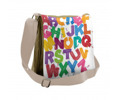 Gouache Brush Letters Messenger Bag