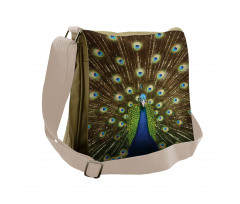 Peacock with Feathers Messenger Bag