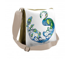 Colorful Peacock Tropic Messenger Bag