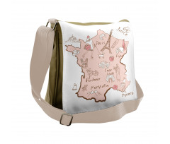 Typography Map Messenger Bag