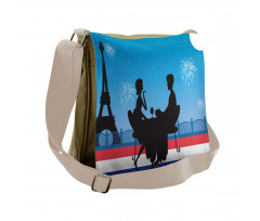 Couple Having Wine Messenger Bag