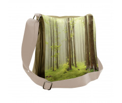 Misty Beech Forest Photo Messenger Bag