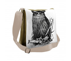 Vintage Wise Night Bird Messenger Bag