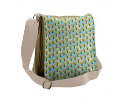 Modern Cartoon of Birds Messenger Bag